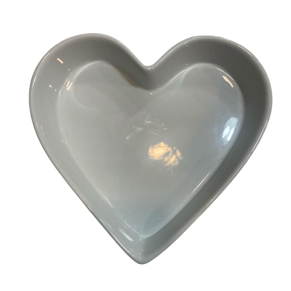 Heart-Shaped White Ceramic Dish